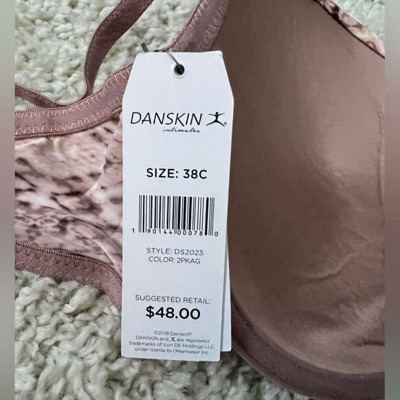 Women’s 38C Danskin Pink Snake Skin Pattern Bra NWT - Picture 8 of 8